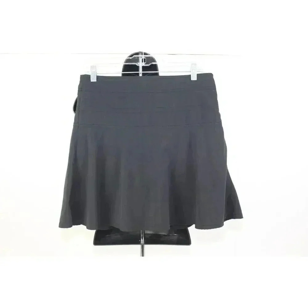 Athleta Womens Size 4 Skort Skirt Shorts Black Golf Yoga Tennis Zip Pocket